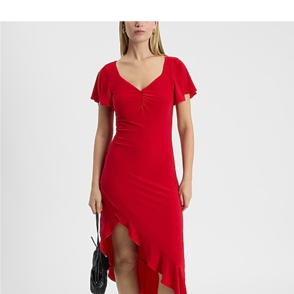 Express Elegant Lipstick Red Women's Dress Size M